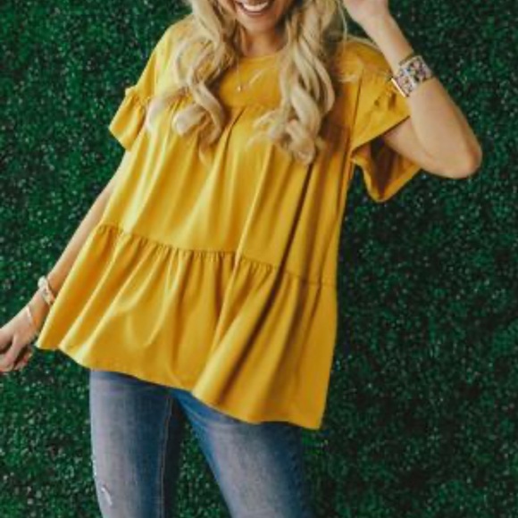 ✨LAST ONES SALE✨PRETTY MUSTARD TUNIC TOP - Picture 6 of 6
